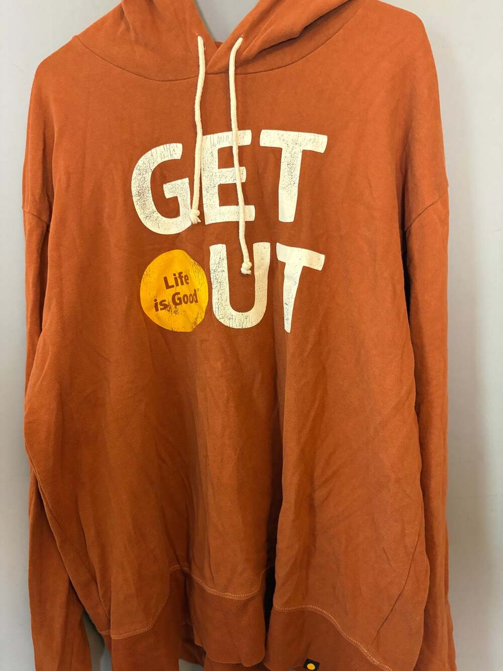 Life Is Good Get Out Hoodie Burnt Orange Size XL